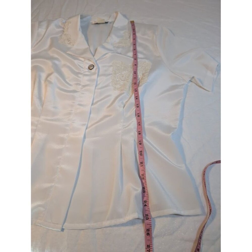 VTG Impressions of California women's size 16 silky embellished blouse USA I9 - Picture 7 of 7